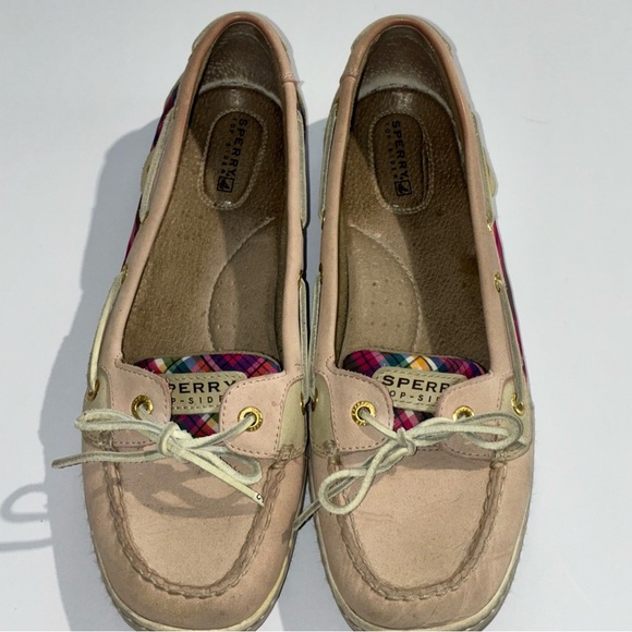 Sperry Topsider Angelfish Loafers Pink Plaid Women’s Size 10 - Picture 6 of 11